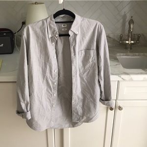 Men’s Uniqlo slim fit button down shirt - grey textured colour